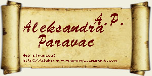 Aleksandra Paravac vizit kartica